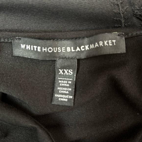 White House Black Market Womens Top XXS Black Long Sleeve V Neck Embroidered - Picture 4 of 6